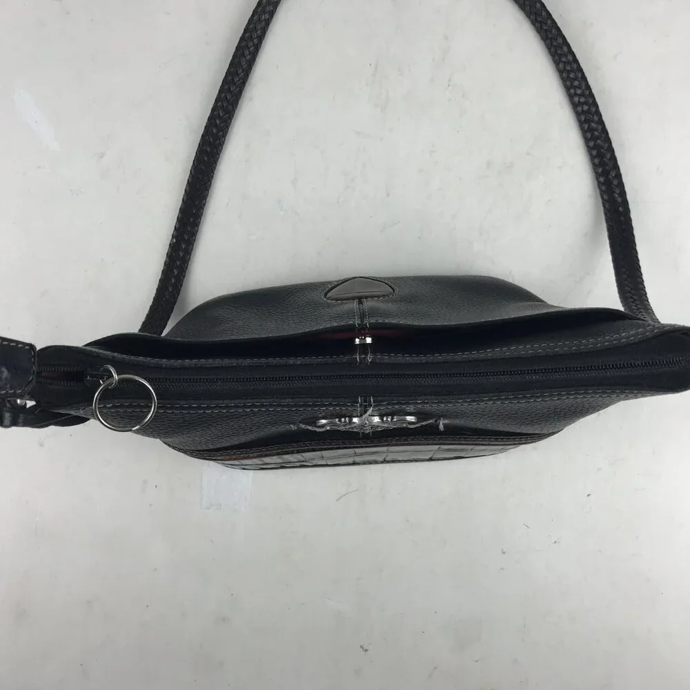 Brighton Handbag D298323 Womens Tasseled Shoulder Strap‎ Lined  Black/Brown